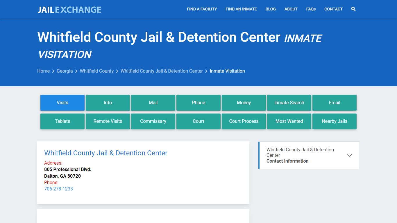 Whitfield County Jail & Detention Center Inmate Visitation
